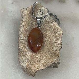 Carnelian Agate Pendant Necklace